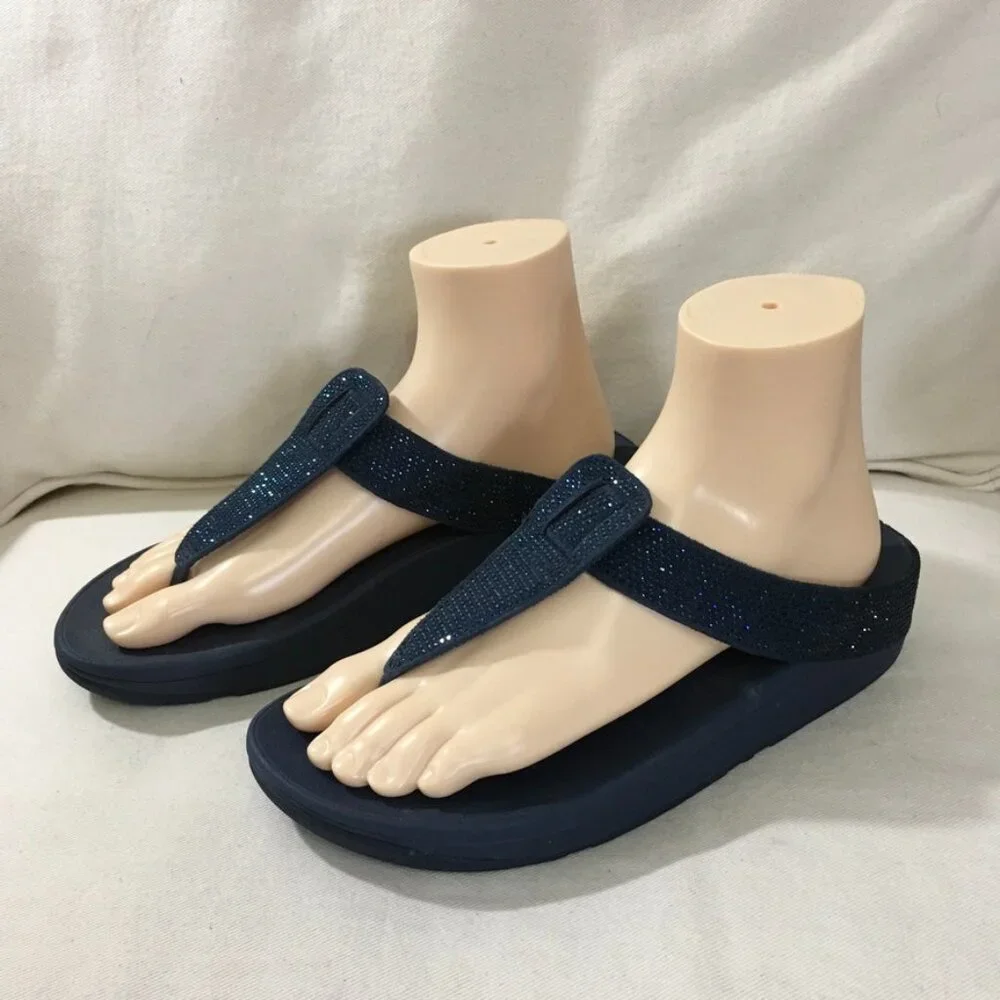 Fitflop LuLu Blue Glitz Sandal